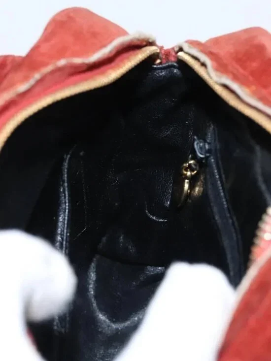 CHANEL Matelasse Hand Bag Velor Orange Gold CC Auth bs19395 - Picture 12 of 16